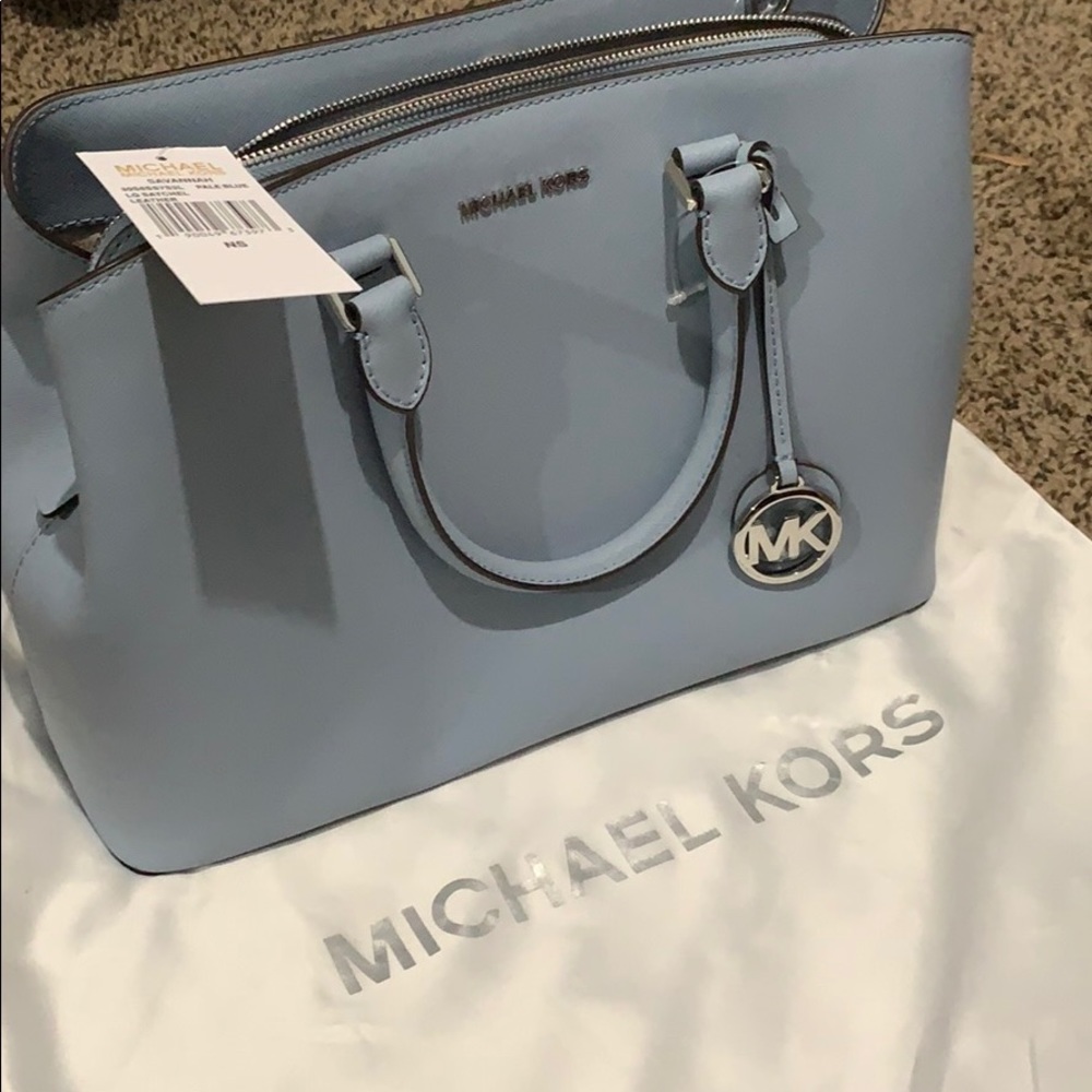 Michael Kors Savannah Large Satchel Pale Blue